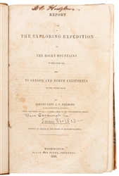  [AMERICANA]. FRÉMONT, John Charles (1813–1890). Report of t...