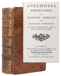  [AMERICAN REVOLUTION]. [HORNOT, Antoine]. Anecdotes América...