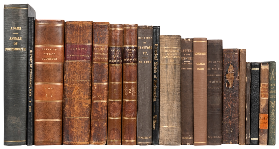  [AMERICANA]. A group of 18 titles in 20 volumes. [V.p., v.d...