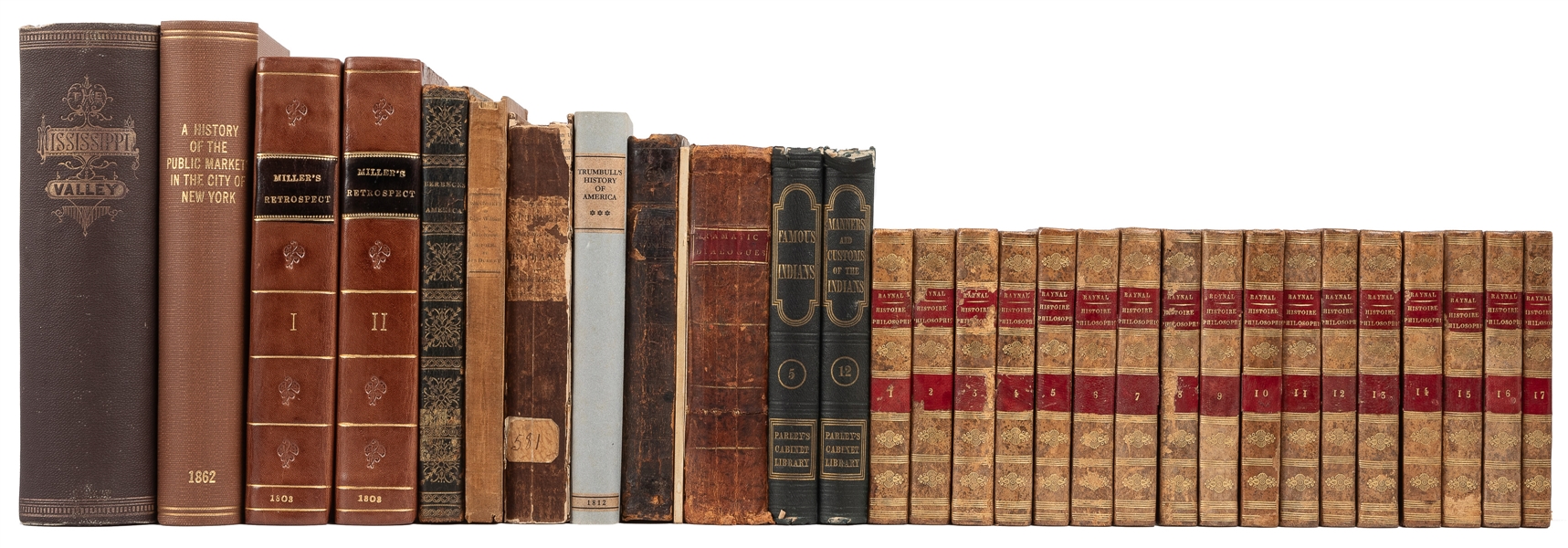  [AMERICANA]. A group of 12 titles in 30 volumes. [V.p., v.d...