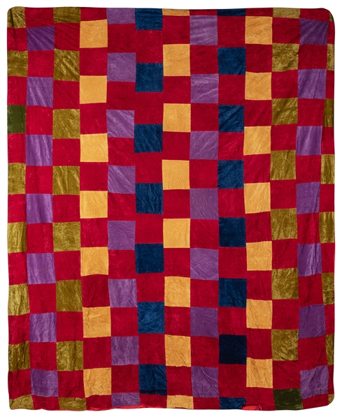  [FOLK ART QUILT]. Velvet Squares ca. 1960s. Artist unknown....