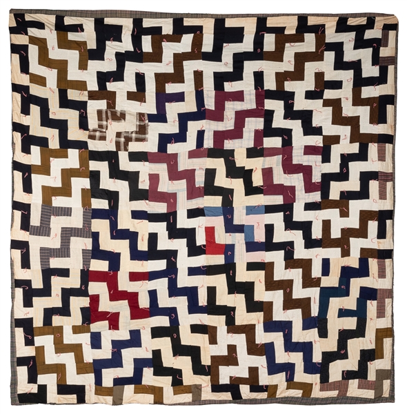  [FOLK ART QUILT]. Zig Zag Comforter ca. 1950s. Artist unkno...