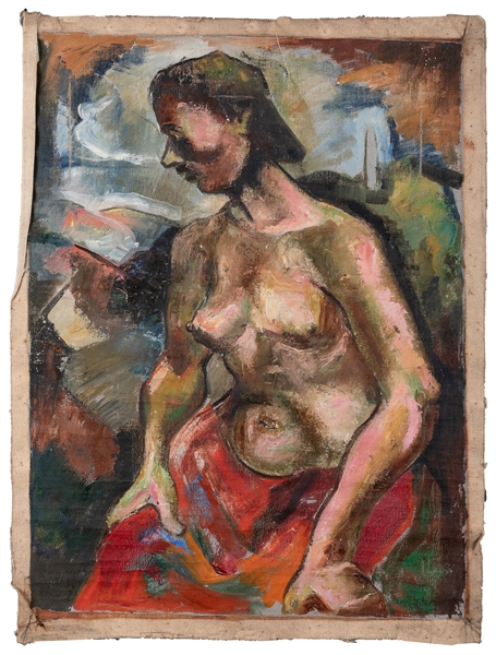  WELLS, Albert (American, 1920-2001). Abstracted Nude Woman....