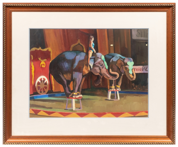  FISHER, Jane (American, b. 1961). Circus Act with Two Eleph...