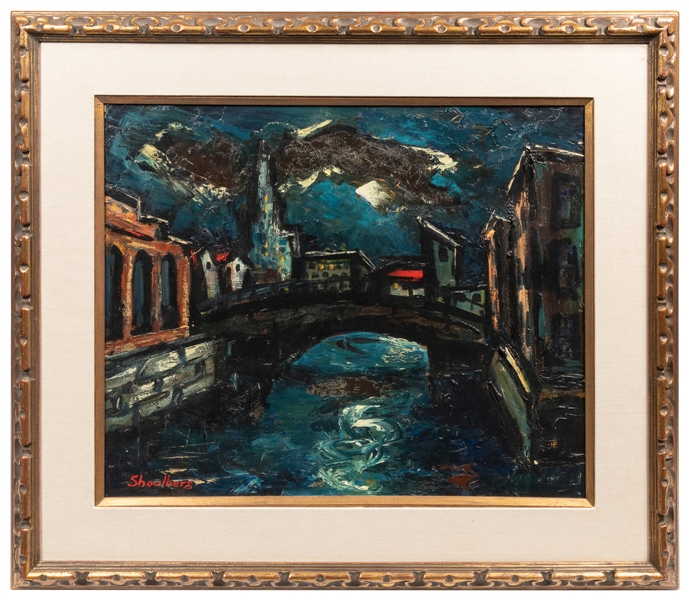  SHOULBERG, Harry (American, 1903-1995). Canal at Night. [20...