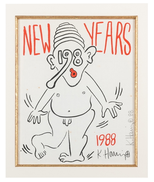  HARING, Keith (American, 1958-1990). New Year’s 1988. 1988....