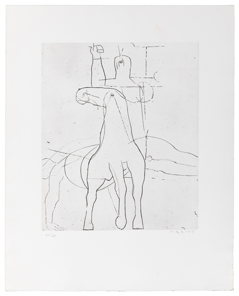  MARINI, Marino (Italian, 1901-1980). Figure on a Horse. 197...