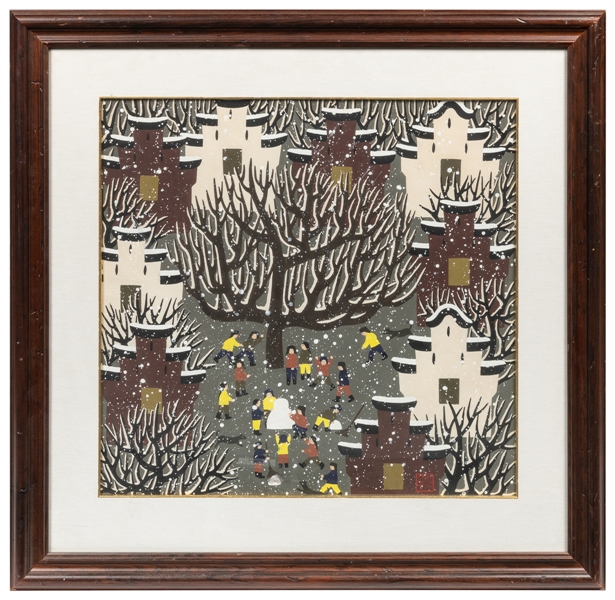  [UNKNOWN ASIAN ARTIST]. Modern Snow Scene. [Ca. 20th centur...