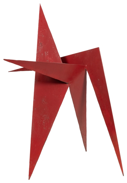  PINE, Robert (American, b. 1951). Abstract Red Sharp-Angled...