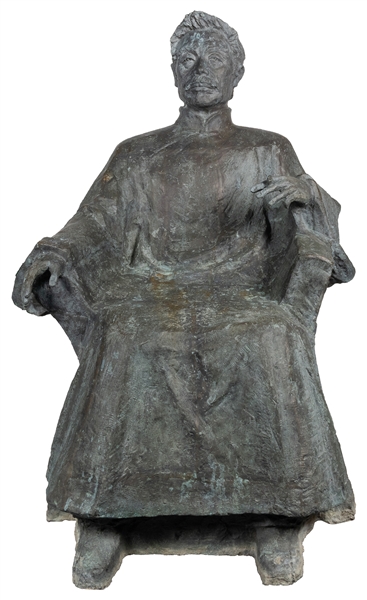  [LIFESIZE CAST BRONZE SCULPTURE]. [ARTIST UNKNOWN]. [LU XUN...