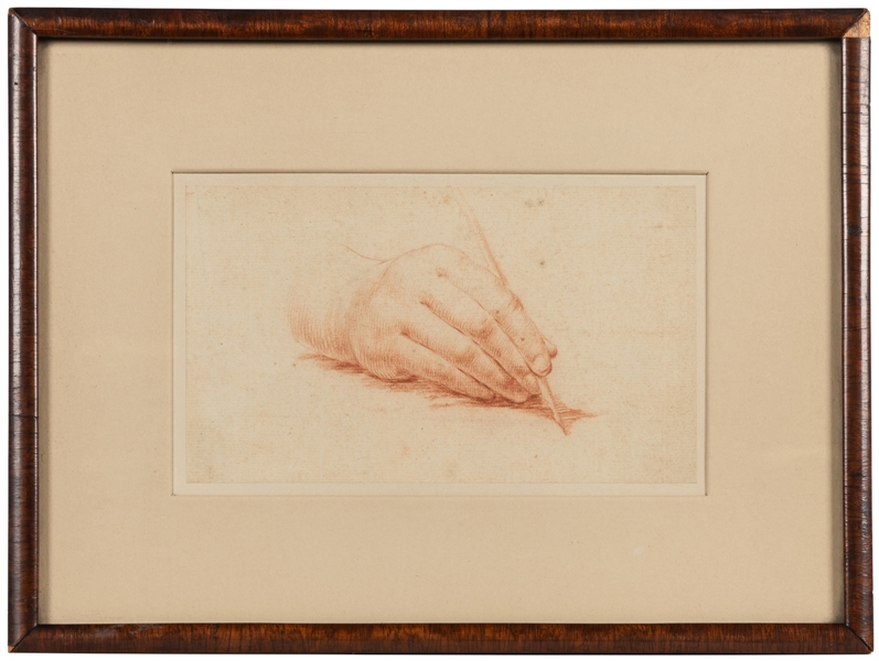  [UNKNOWN ARTIST]. Original Sketch of a Hand Holding a Pen. ...