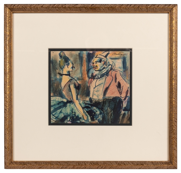  BONHOMME, Leon (French, 1870-1924) Clown and Columbine. 191...