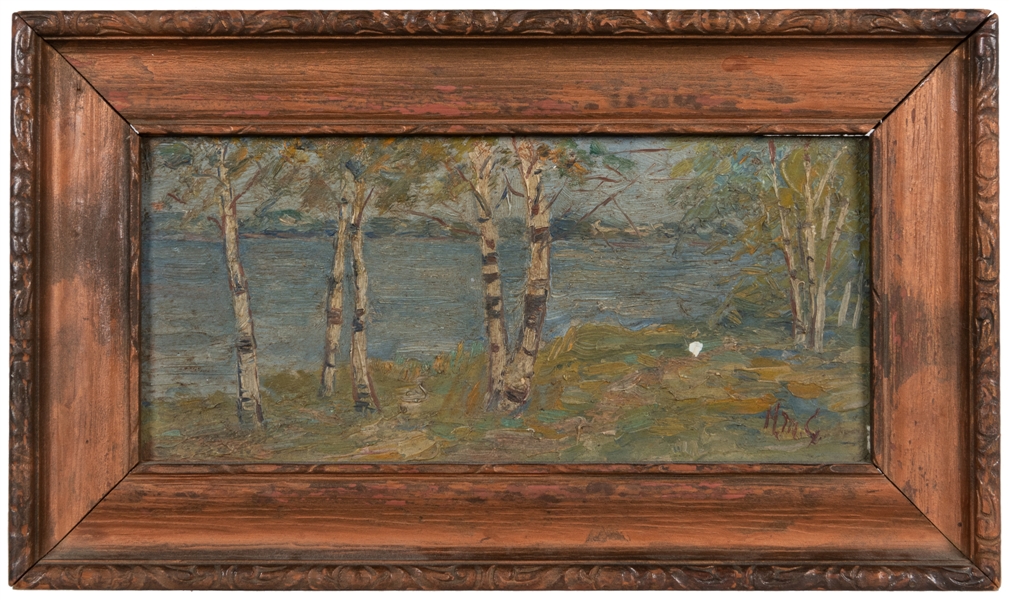  GOODWIN, Helen M. (American, 1865-1955). Landscape with Tre...