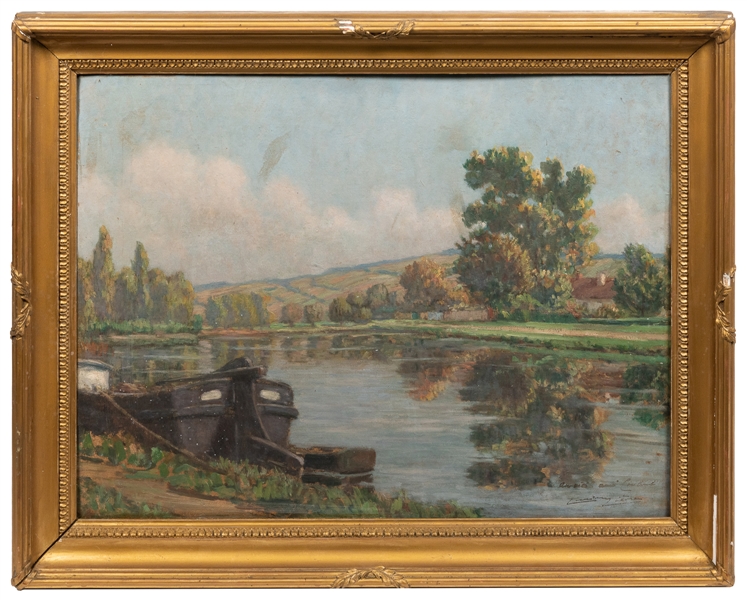  [ARTIST UNKNOWN] (European, 20th century) A Riverside Scene...