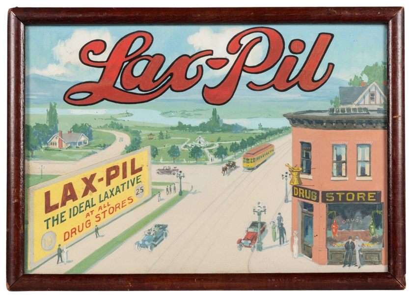  [ADVERTISING ART]. “Lax-Pil The Ideal Laxative at All Drug ...