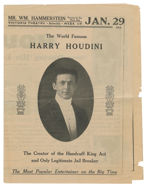  HOUDINI, Harry (Erik Weisz, 1874 – 1926). The World Famous ...