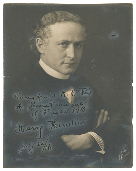  HOUDINI, Harry (Erik Weisz, 1874 – 1926). Inscribed and Sig...