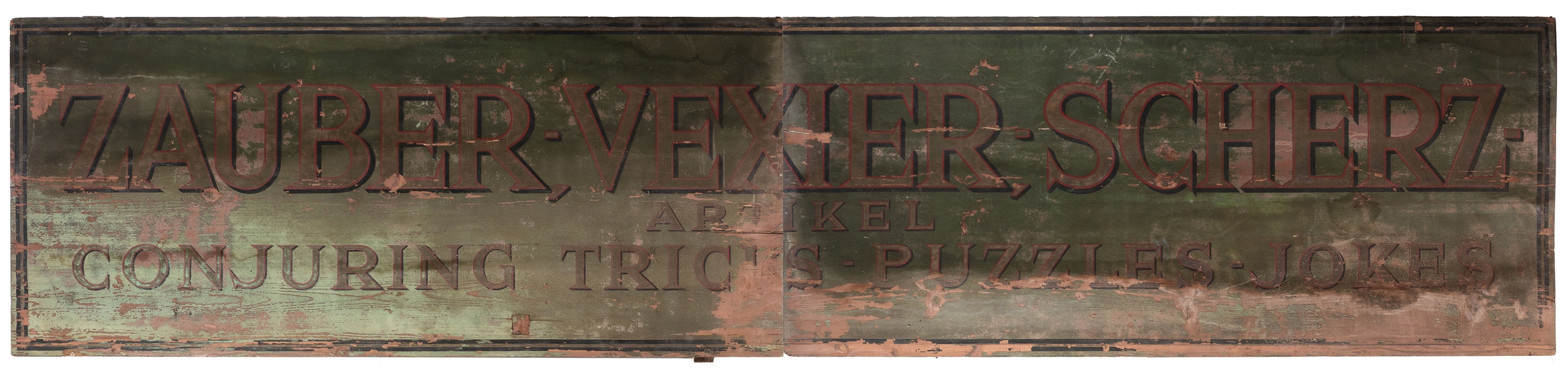  Klingl Magic Shop Trade Sign. Vienna, ca. 1876. Heavy woode...