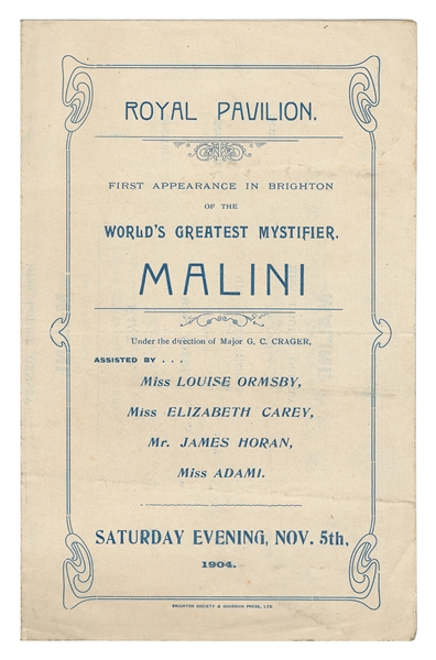  MALINI, Max (Max Katz Breit, 1873 - 1942). World’s Greatest...