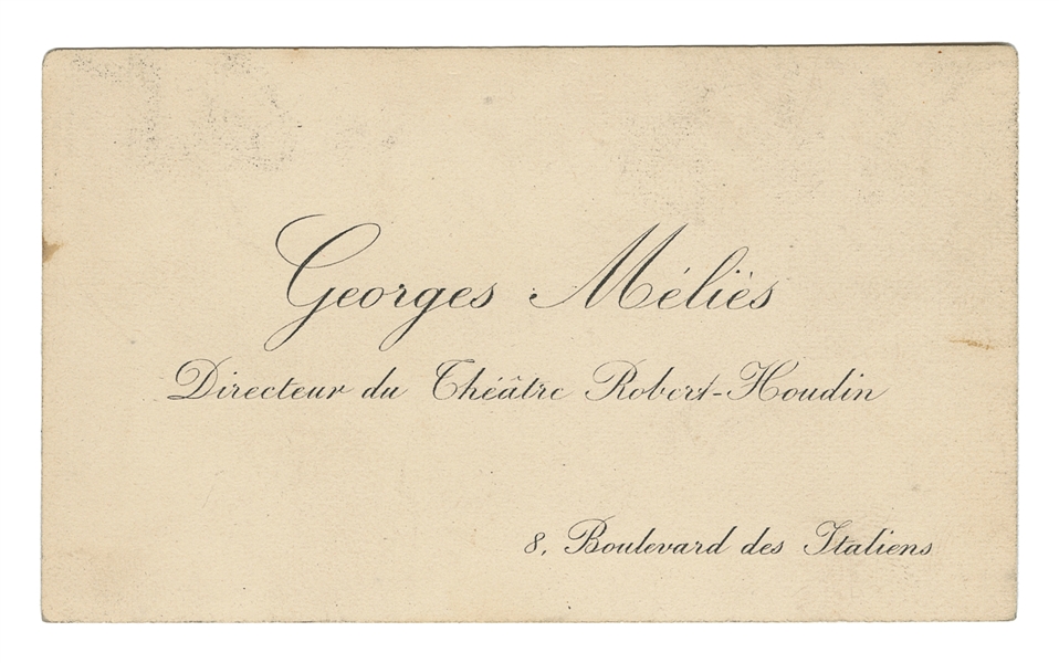  MÉLIÈS, Georges (1861 – 1938). Calling Card of George Méliè...