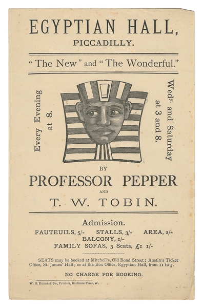  PEPPER, Professor J.H. (1821 – 1900). Egyptian Hall, Piccad...