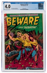  Beware #13 (#1) (Trojan Magazines, 1953) CGC VG 4.0 Off-whi...
