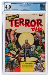  Beware Terror Tales #1 (Fawcett, 1951) CGC VG 4.0 Off-white...