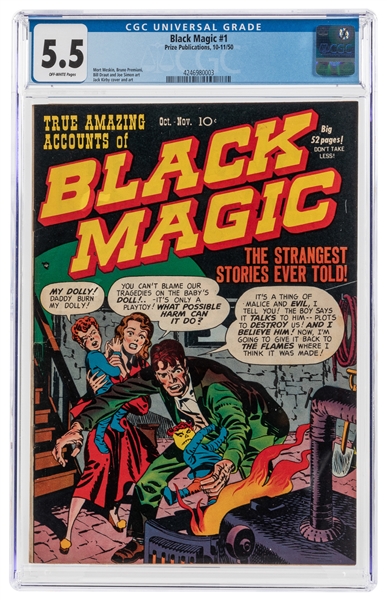  Black Magic #1 (Prize Publications, 1950) CGC FN- 5.5 Off-w...