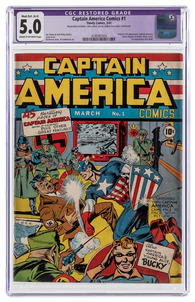  Captain America Comics #1 (Timely Comics, 1941) CGC Apparen...