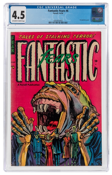  Fantastic Fears #6 (Farrell, 1954) CGC VG+ 4.0 Off-white to...