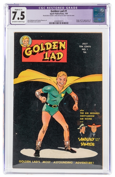  Golden Lad #1 (Spark Publications, 1945) CGC Apparent VF- 7...