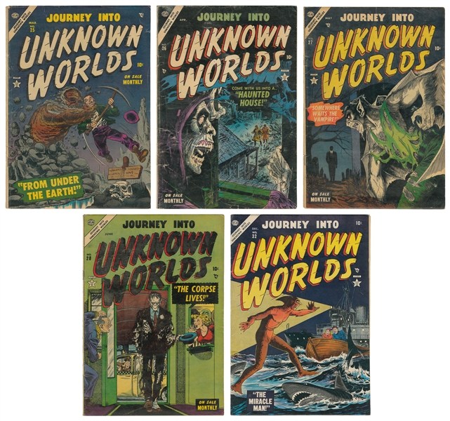  Journey Into Unknown Worlds Comics Group of 5 (Atlas, 1954)...