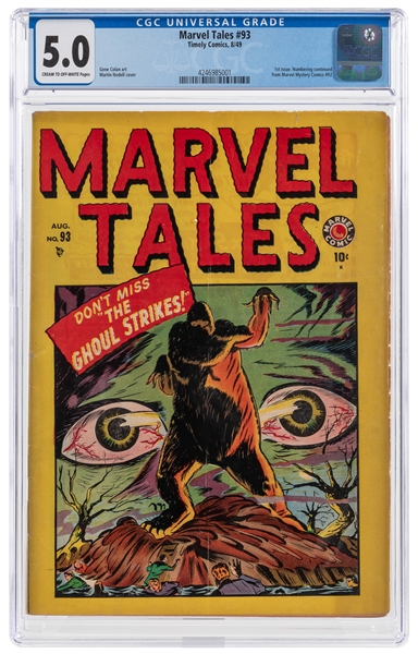  Marvel Tales #93 (Timely Comics, 1949) CGC VG/FN 5.0 Cream ...