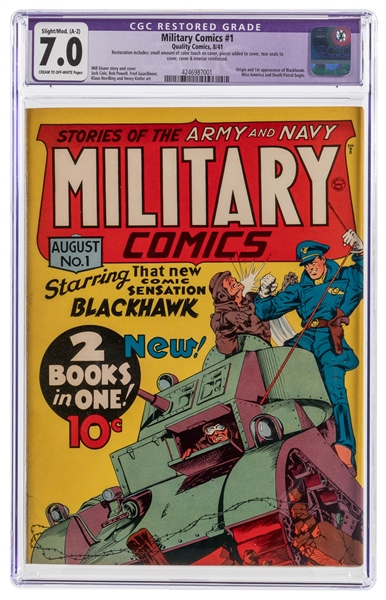  Military Comics #1 (Quality Comics, 1941) CGC Apparent FN/V...