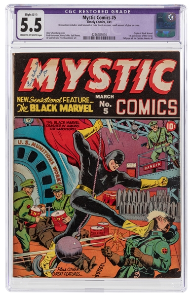  Mystic Comics #5 (Timely Comics, 1941) CGC Apparent FN- 5.5...