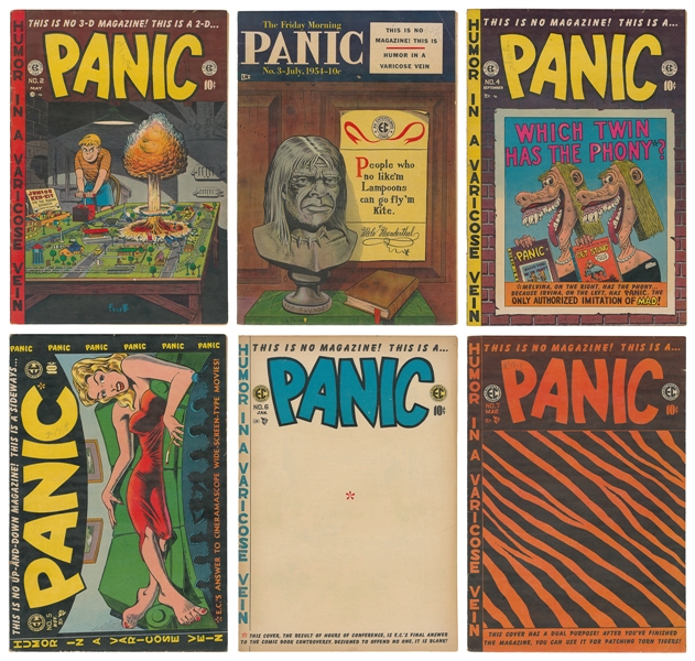  Panic Comics Group of 6 (E.C. Comics, 1954-55) Condition: A...