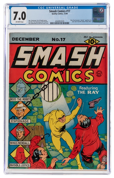  Smash Comics #17 (Quality, 1940) CGC FN/VF 7.0 Off-white pa...