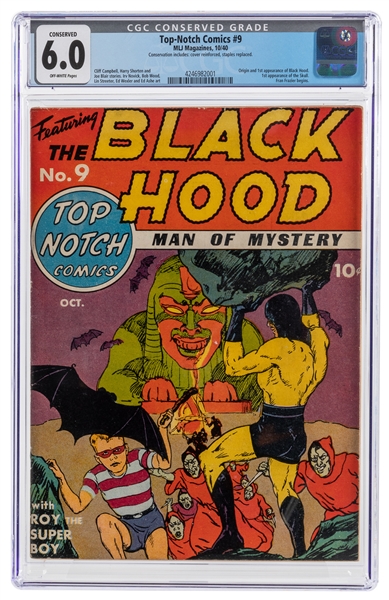  Top-Notch Comics #9 (MLJ Magazines, 1940) CGC Conserved FN ...