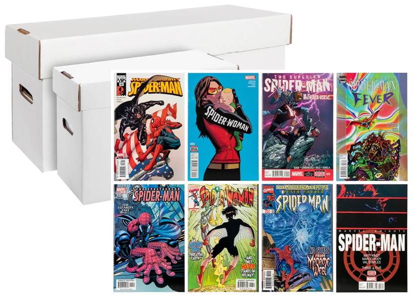  Spider-Man. Two Boxes of Spider-Man Comics (Marvel, 1980s-2...