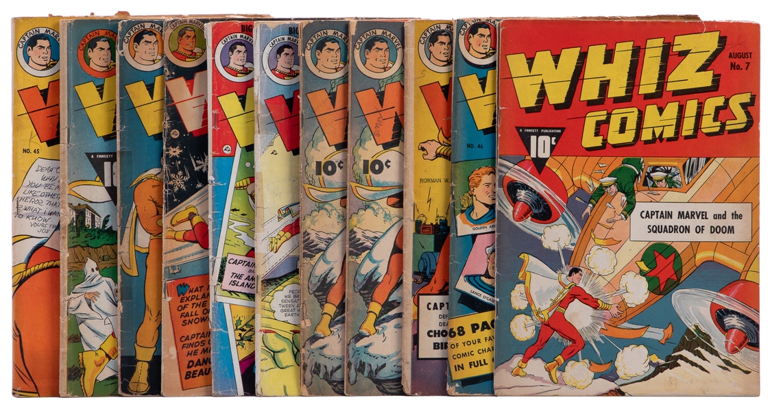  Whiz Comics Group of 11 Comic Books (Fawcett, 1940-52) Cond...