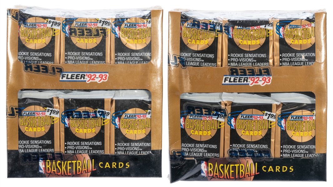  1992-93 Fleer Basketball Pair of Jumbo Card Boxes. Philadel...