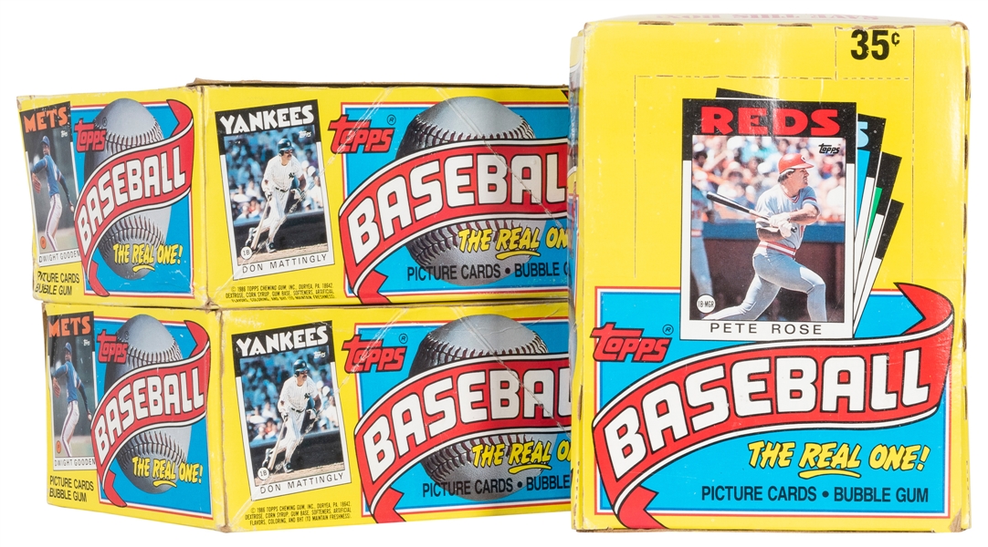  1986 Topps Baseball Group of 3 Wax Boxes. Duryea: Topps Che...