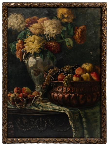  [UNKNOWN ARTIST]. Flowers and Fruits Still Life. [early 20t...