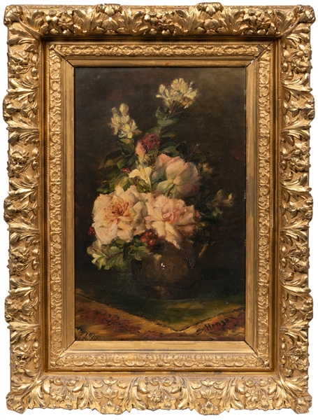  HENZE, Sarah. Still Life with Roses. [Undated]. Oil on canv...