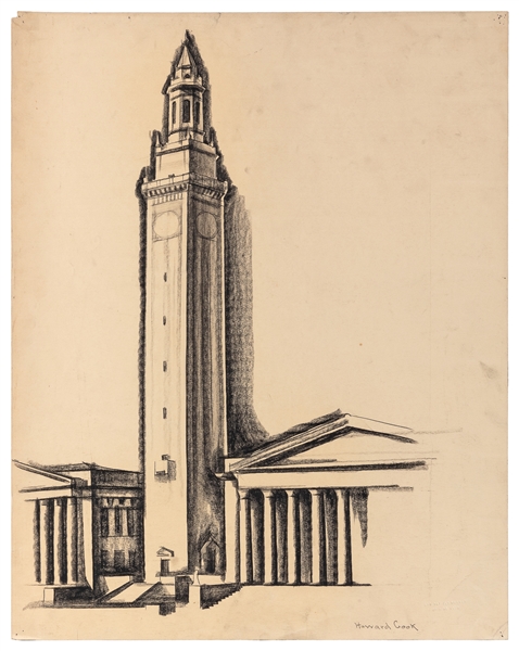  COOK, Howard N. (American, 1901-1980). Campanile. [Ca. 1930...