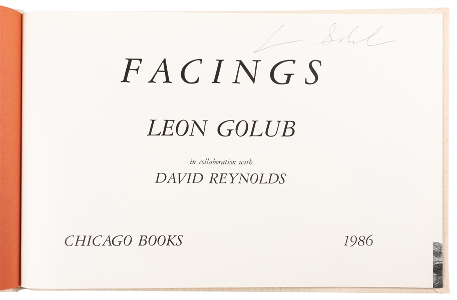  [ARTIST’S BOOKS]. GOLUB, Leon (1922–2004). Facings. Chicago...