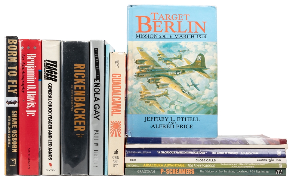  [AVIATION]. A group of 14 books signed by aviators or autho...