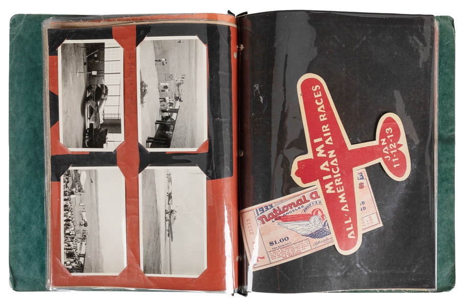  [AVIATION]. A photograph and ephemera album of racing plane...