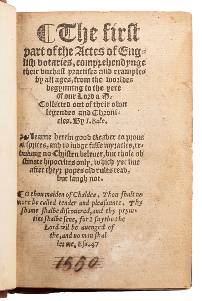  BALE, John (1495-1563). The First two partes of the Actes o...