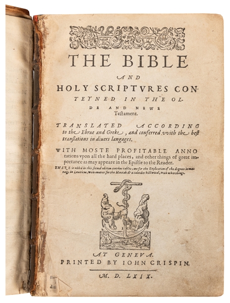  [BIBLE, in English]. The Bible and Holy Scriptures Conteyne...